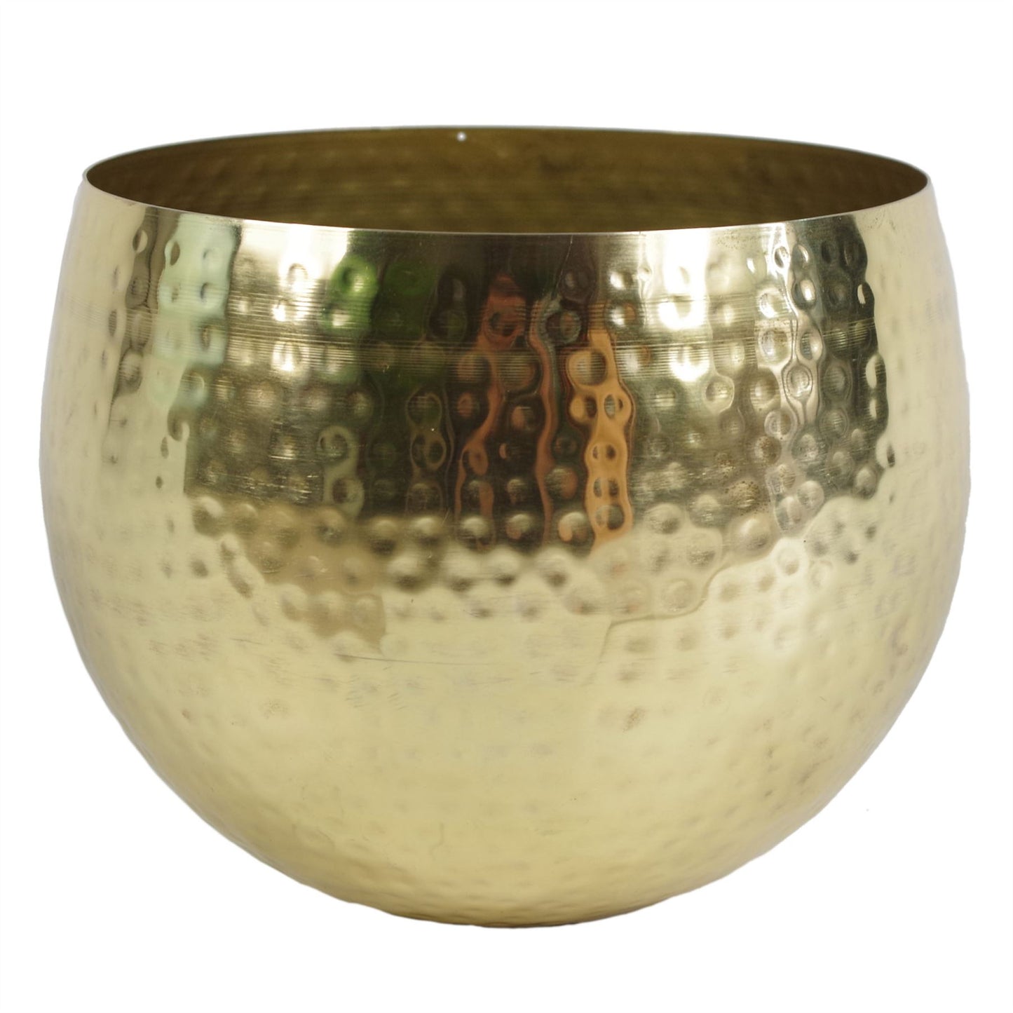 Leaf Large Planter 22 x 18cm Hammered Brass Gold Colour Straight Edge