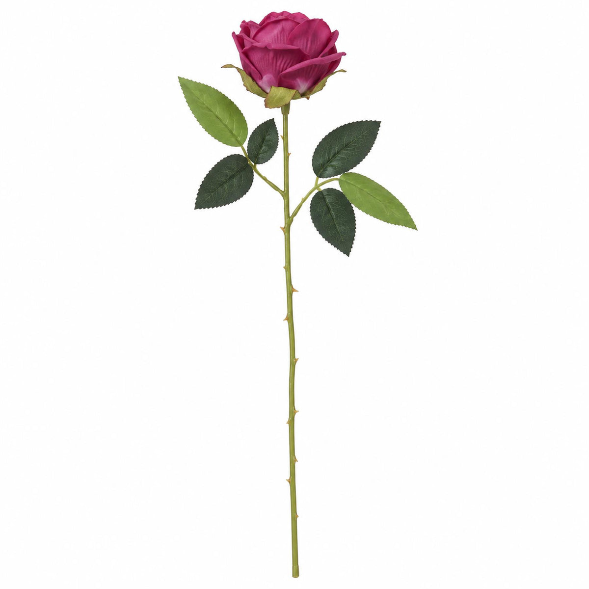 55cm Artificial Burgundy Rose Stem – image 2