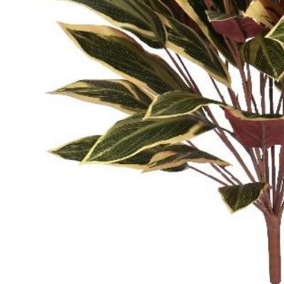 90cm Artificial Fire Retardant Caladium Bush white edge x15w/49Lvs – image 2