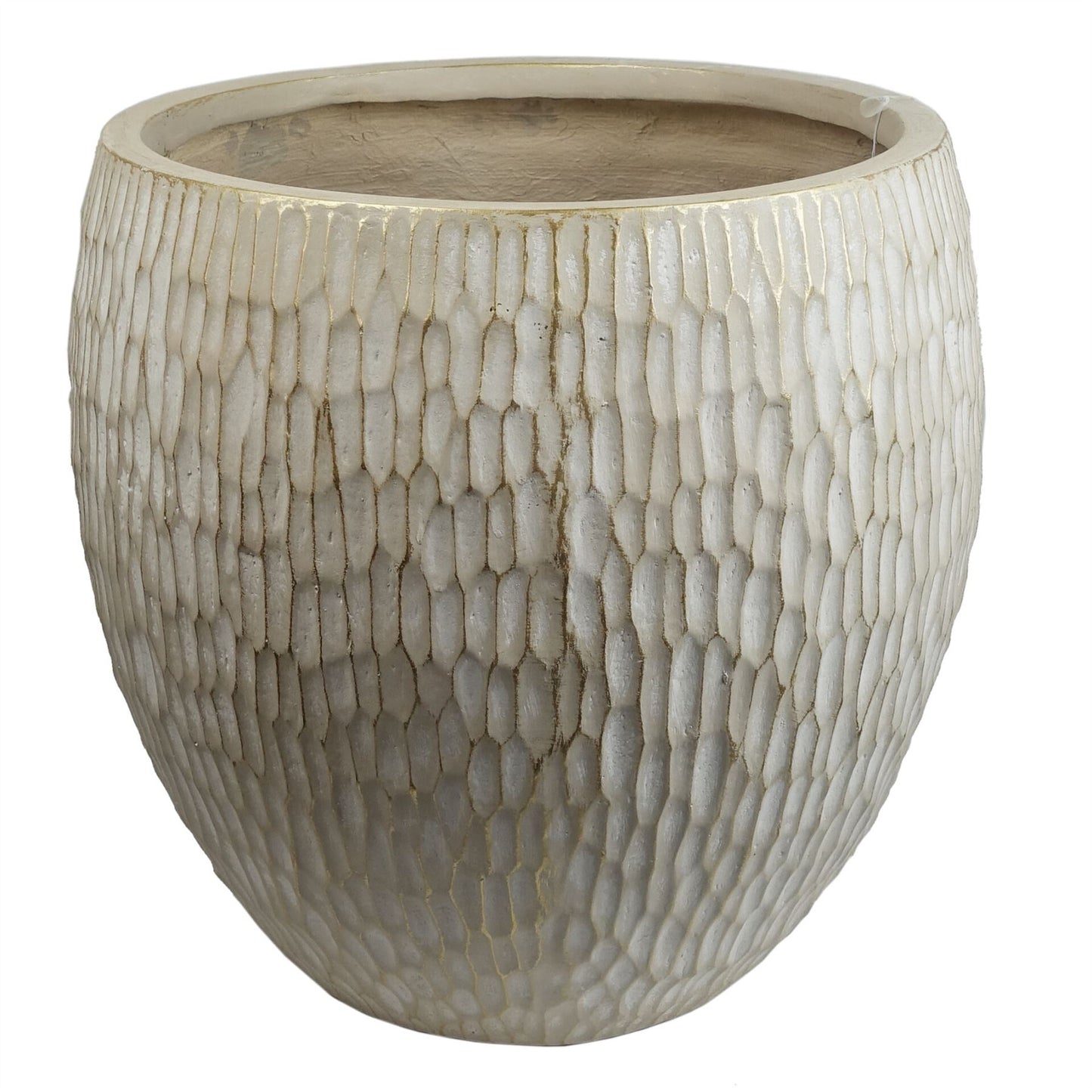 43cm Inoke Embossed Large Stone Colour Composite Planter Plant Pot – image 3