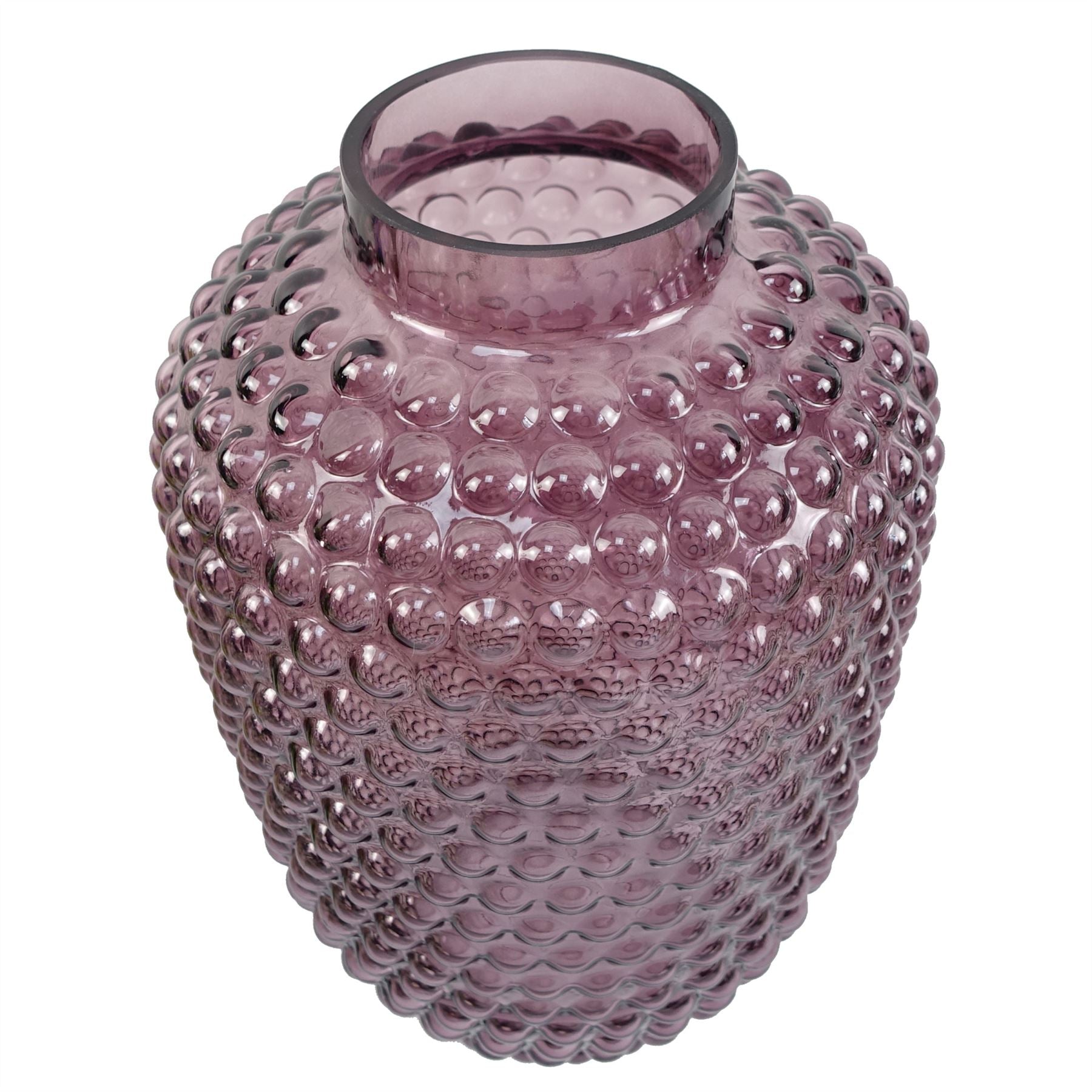 30cm Mulberry Purple Bubble Glass Vase – image 3
