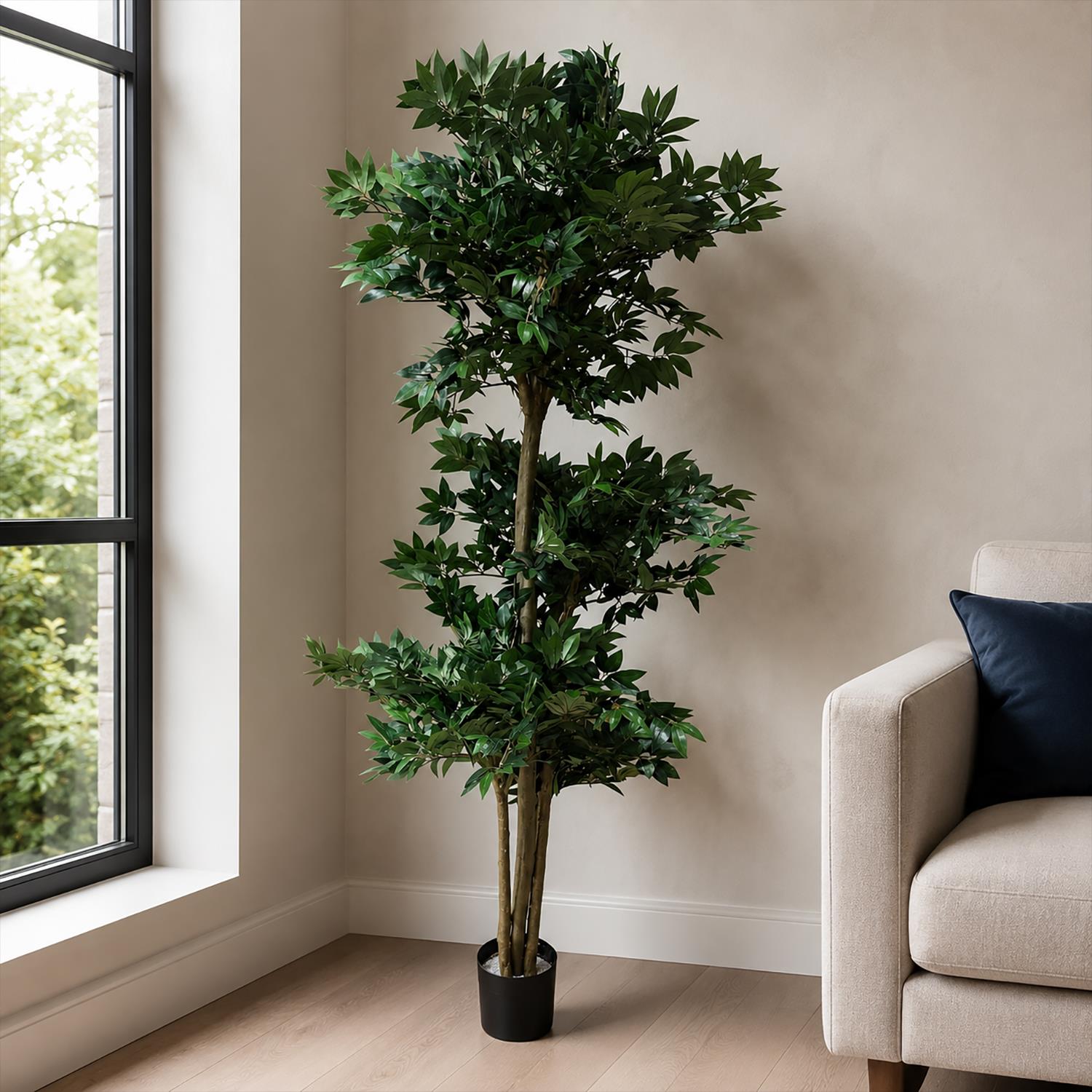 180cm Artificial Fire Retardant Lychee Ball Tree and Natural Trunk – image 5