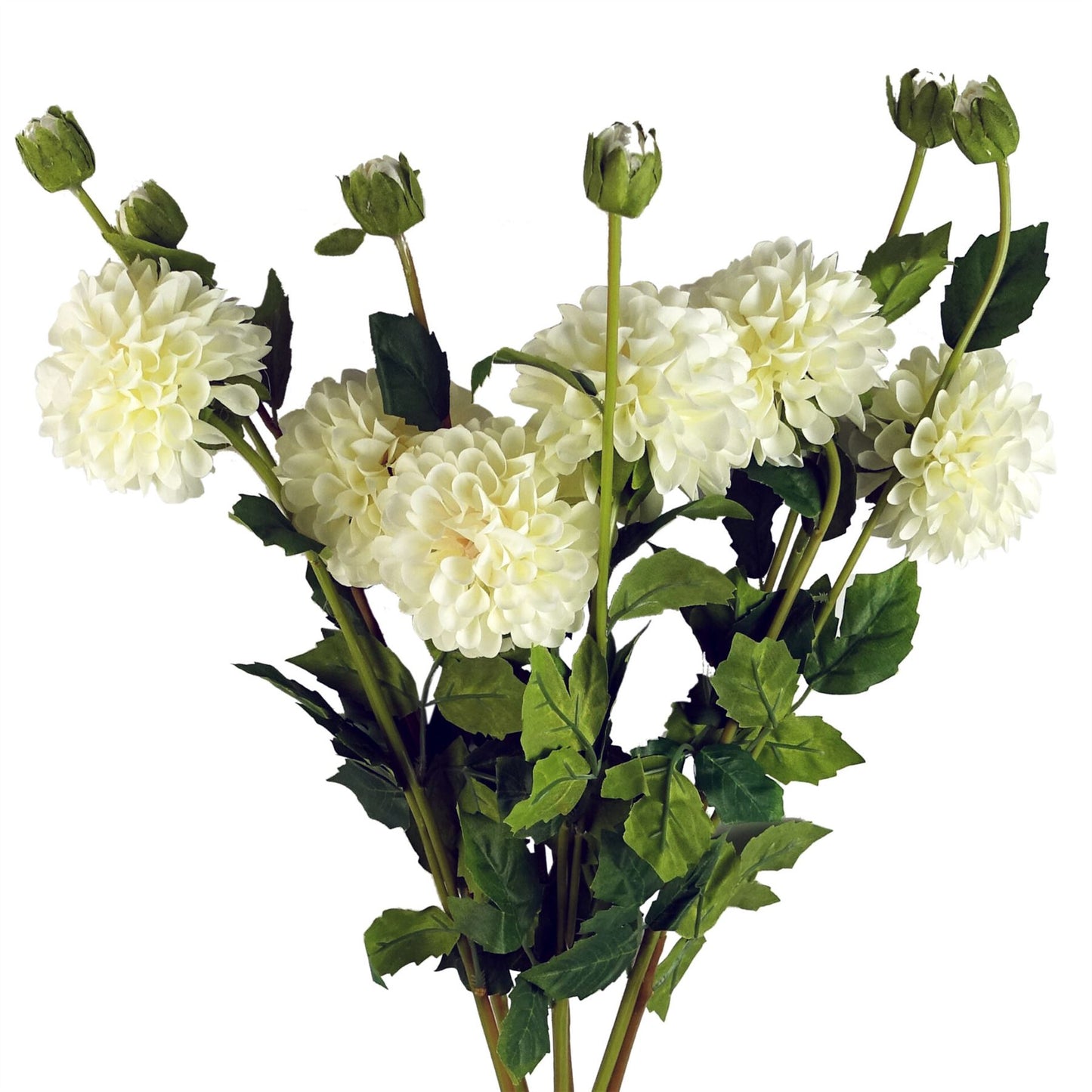 75cm Artificial Dahlia PomPom Flowers Cream – image 4