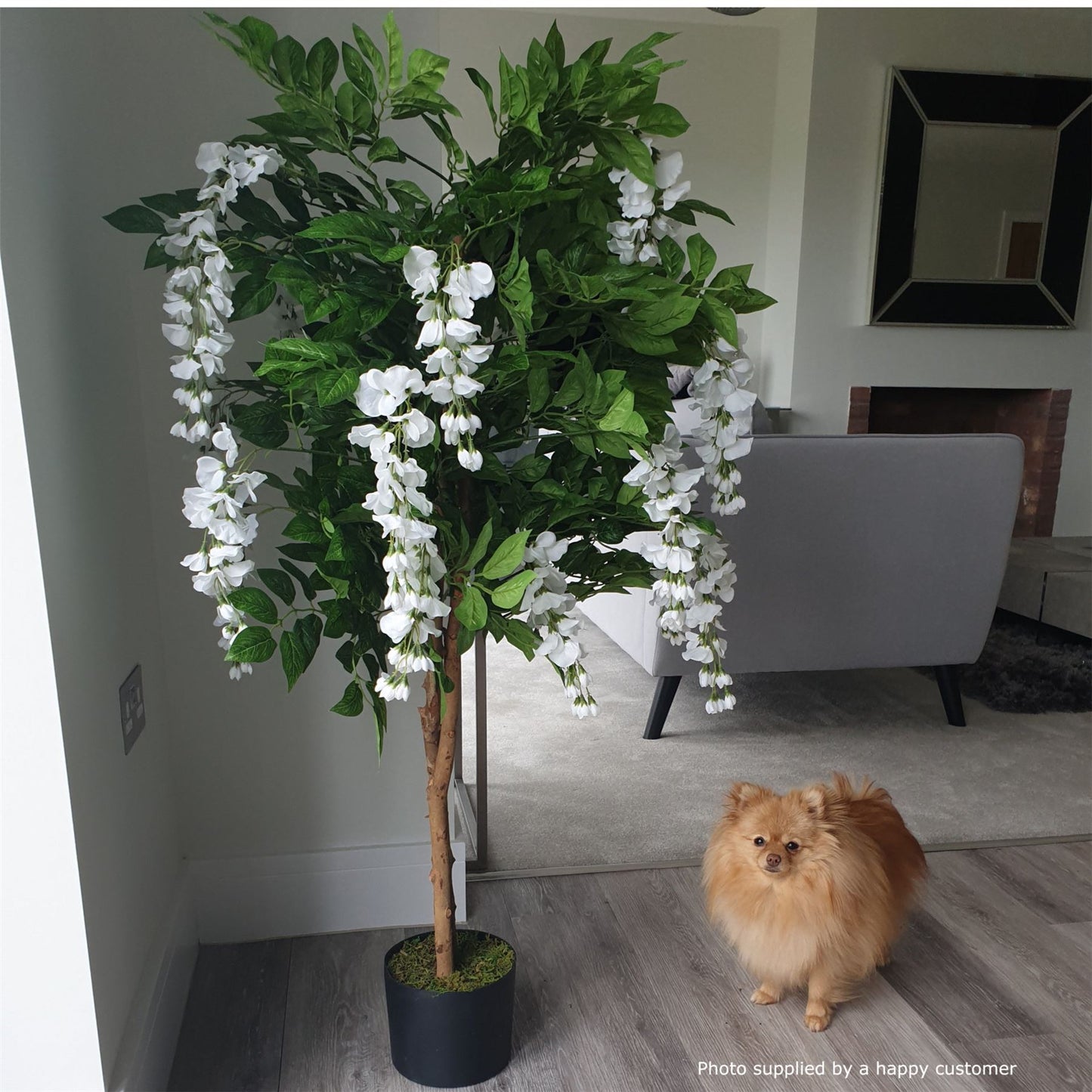 Artificial 130cm Luxury Wisteria Tree White Flowers Premium Range – image 6