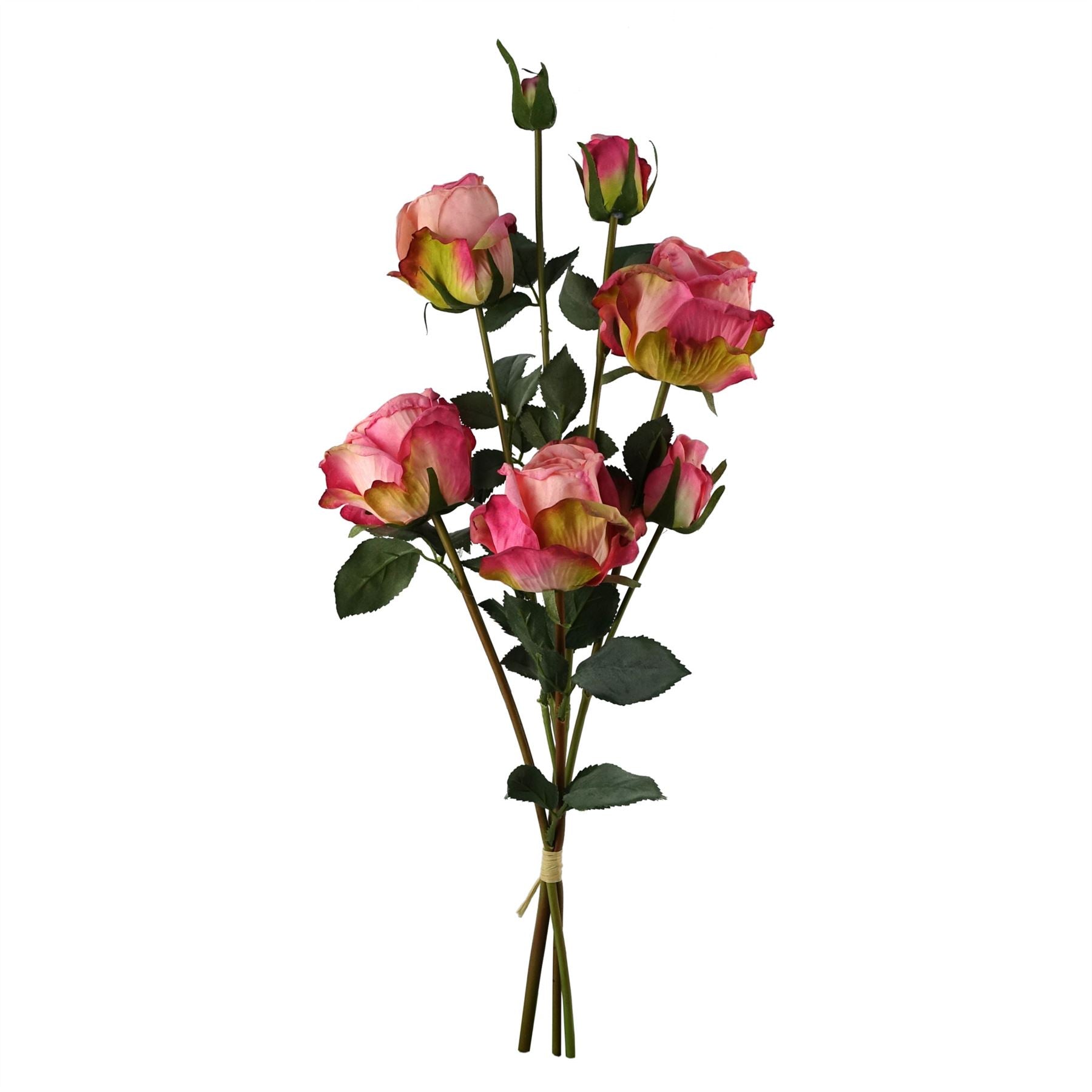 60cm Pink Rose Artificial Flower Display Glass Vase – image 2