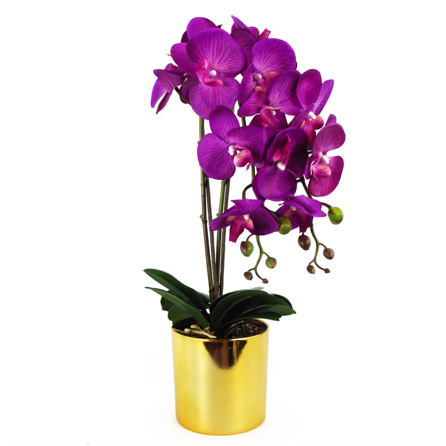 52cm Artificial Orchid Large Purple Gold – image 3