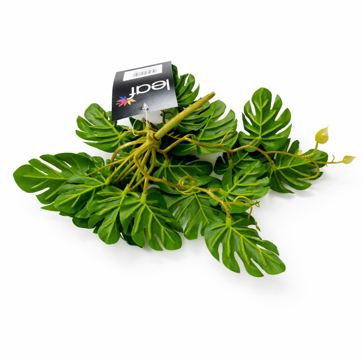25cm Artificial Realistic Monstera Stem Plant Dark Green – image 5