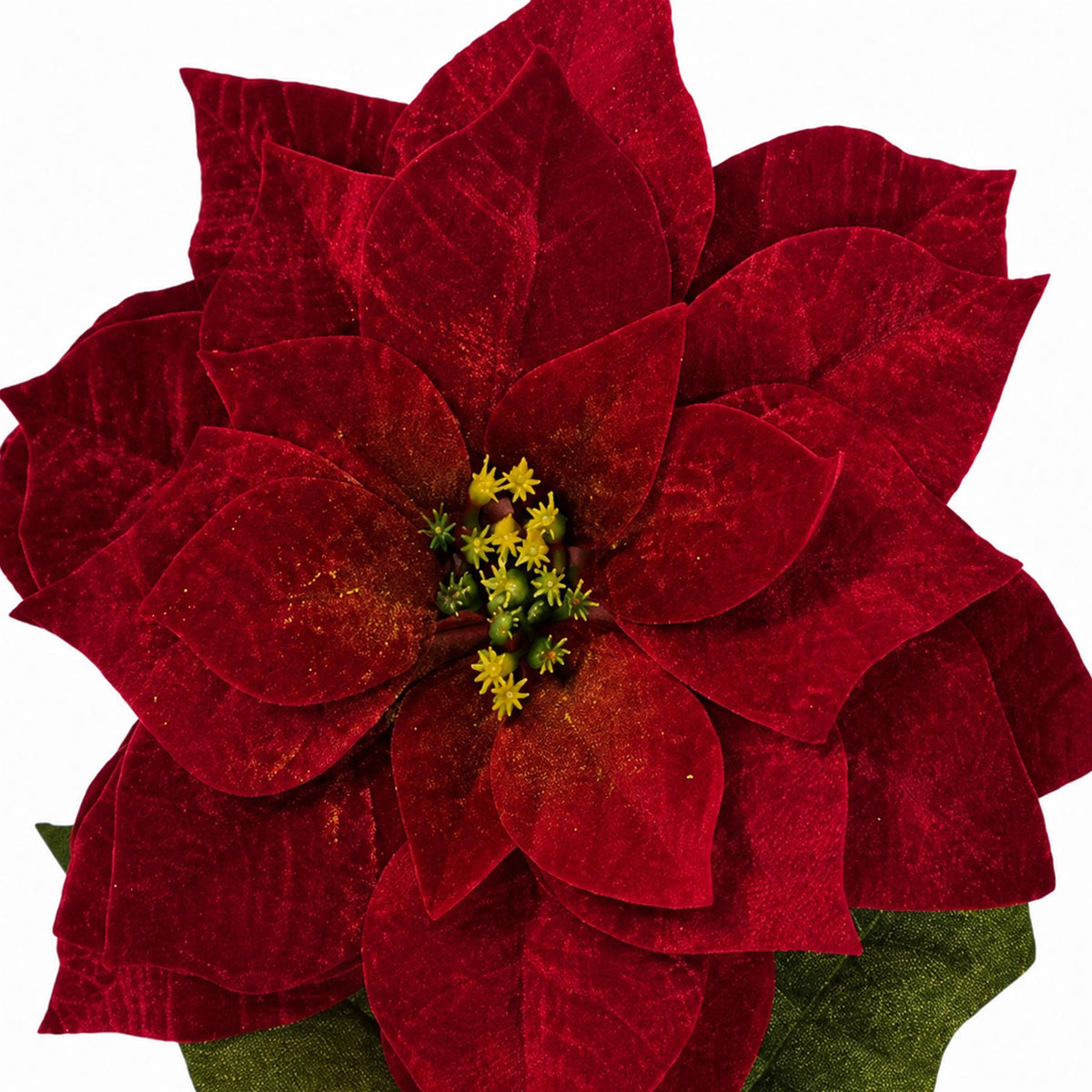 80cm Artificial Luxury Red Velvet Poinsettia Stem – image 4