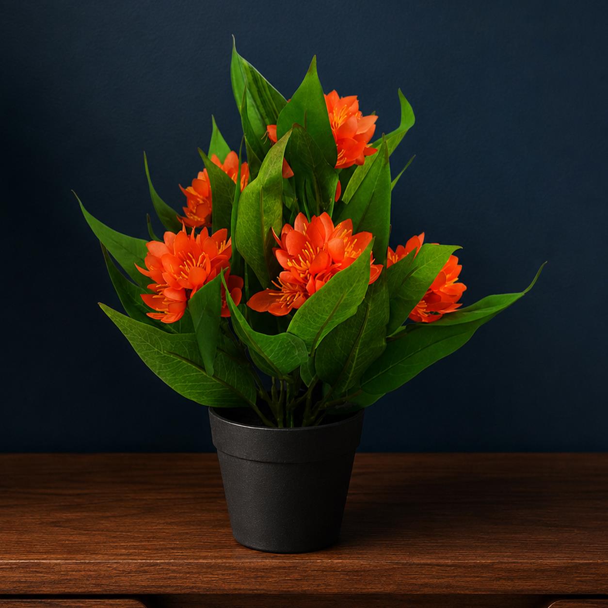 18cm Artificial Freesia Plant Orange Flowering – image 3