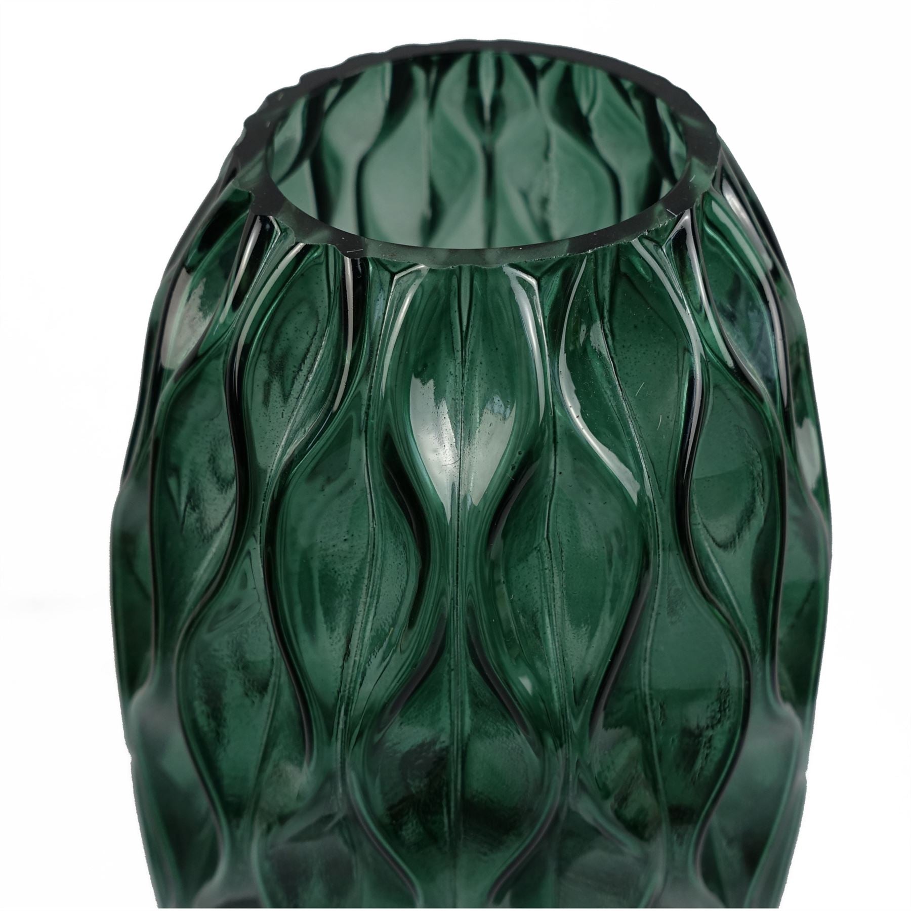 30cm Green Waves Glass Vase – image 3