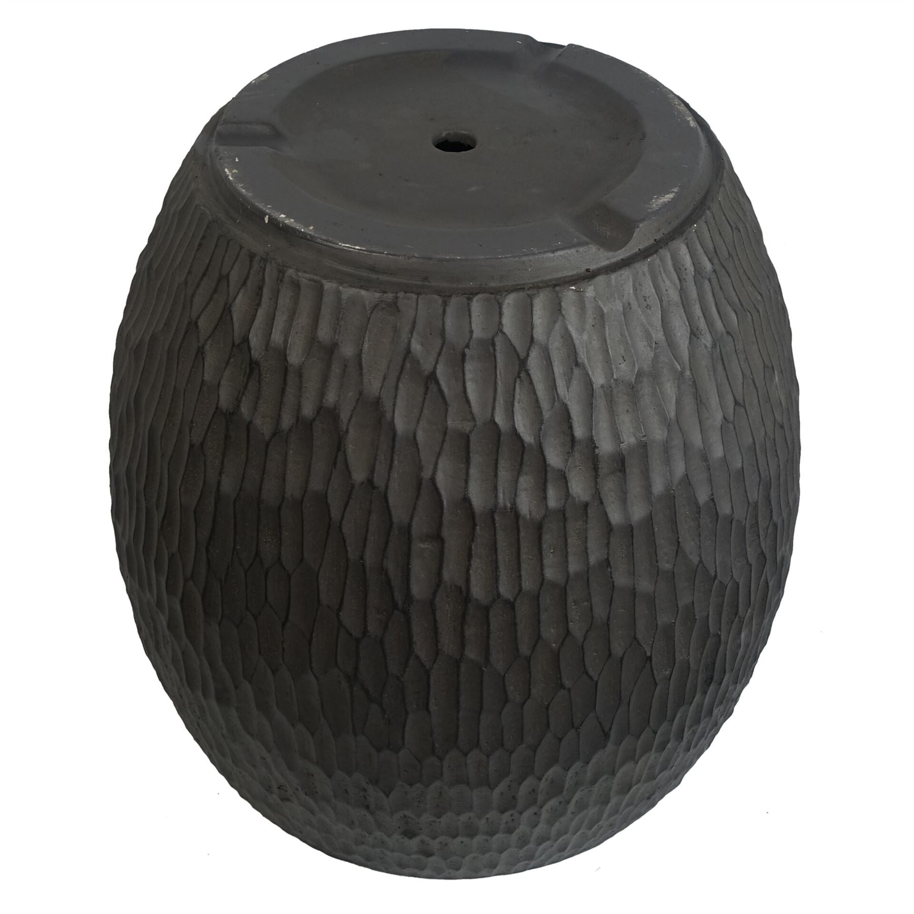 43cm Inoke Embossed Large Grey Composite Planter Plant Pot – image 5