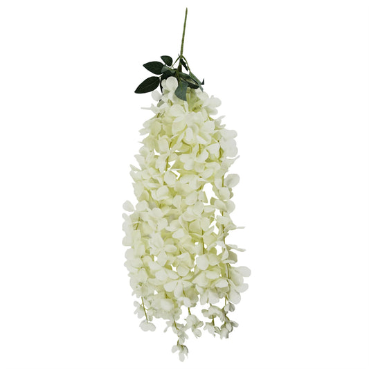 80cm Artificial Hanging Wisteria Flowers in White