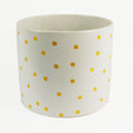 Gold Dot Planter Plant Pot 18 x 18 x 15cm White
