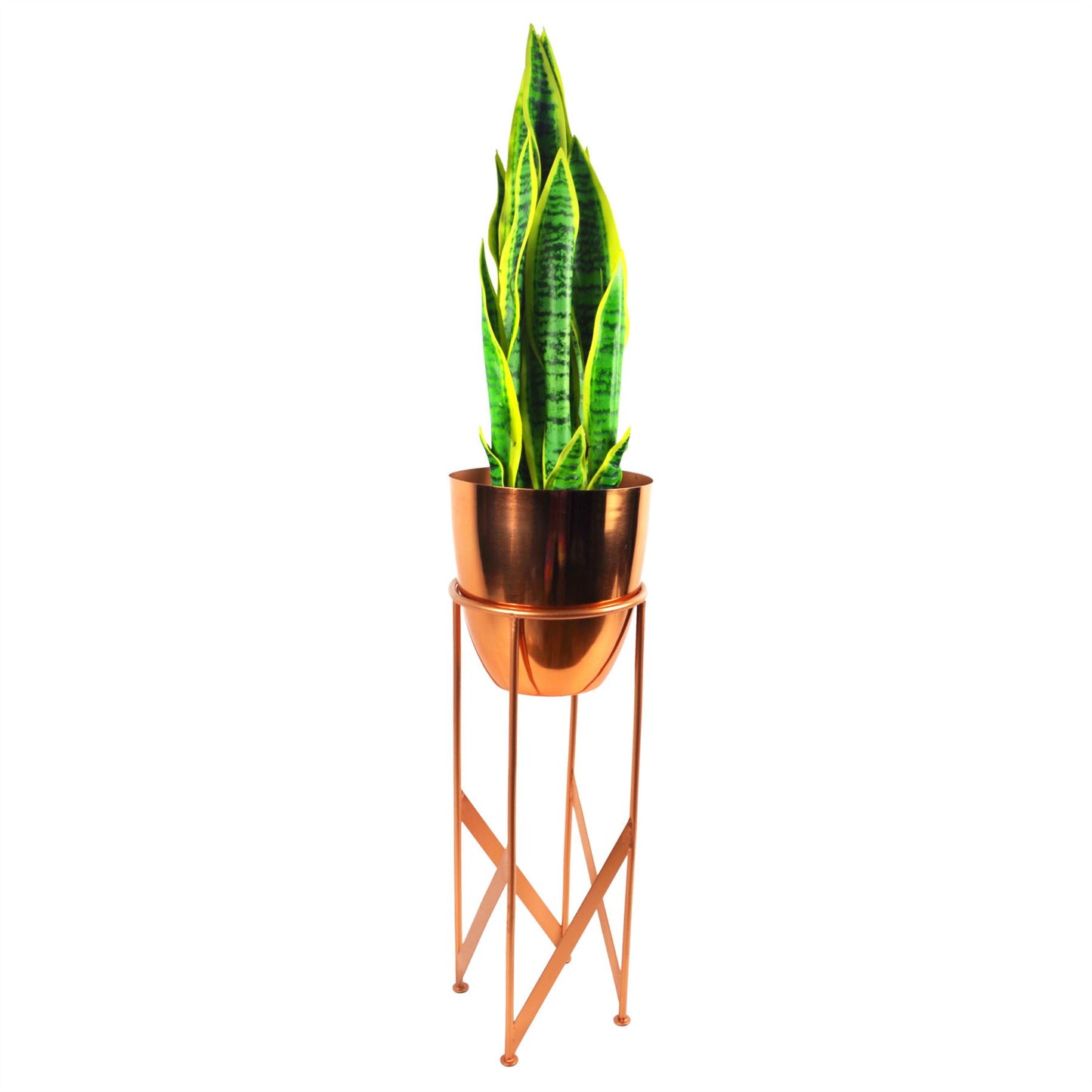 55cm Copper Planter with Matching Stand – image 2