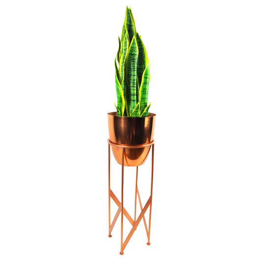 55cm Copper Planter with Matching Stand – image 2
