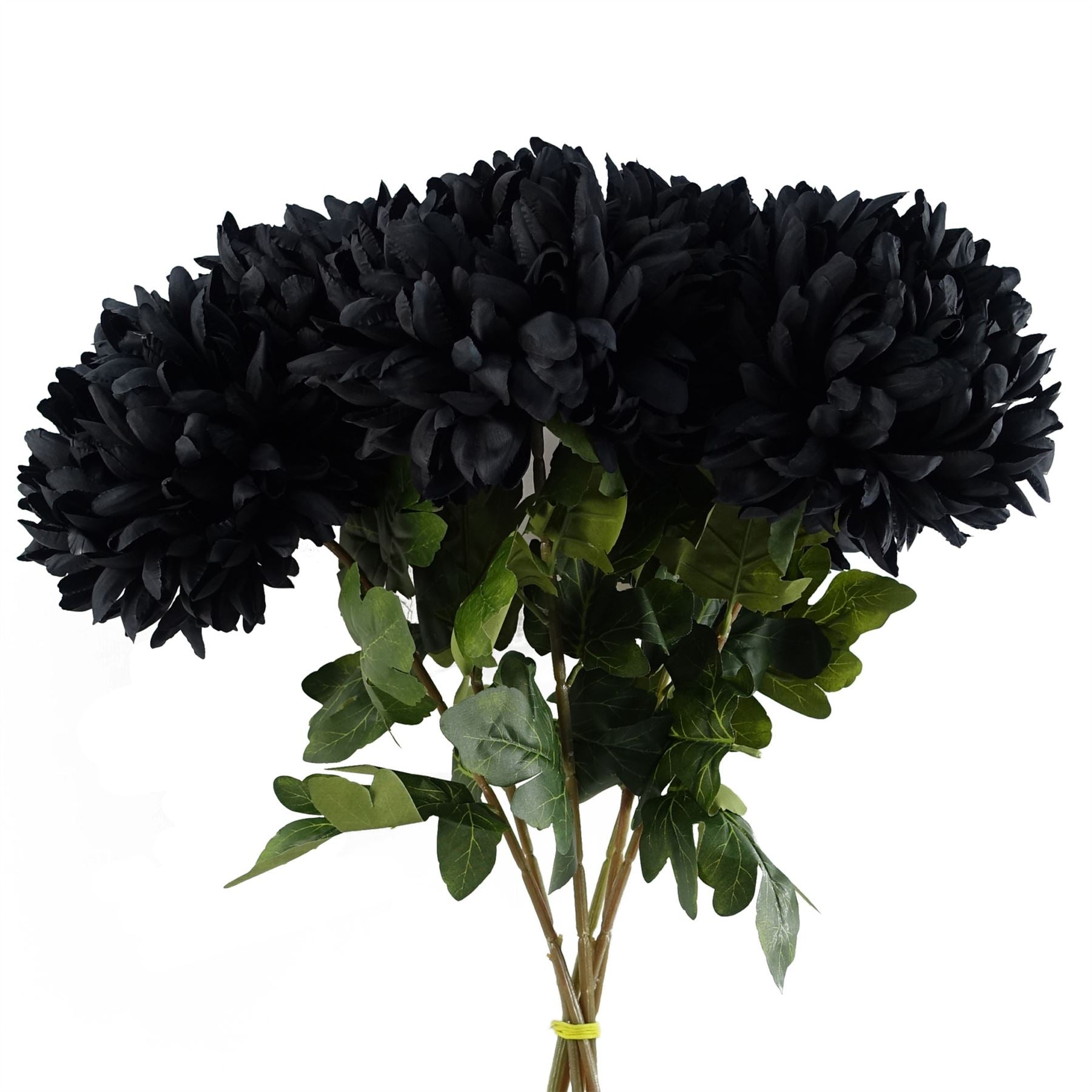 75cm Artificial Extra Large Reflex Chrysanthemum Black – image 4