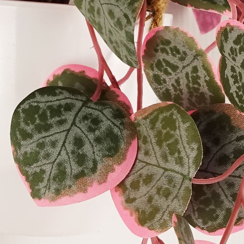 90cm Artificial Potted Hanging Trailing Pink Plant String of Hearts – image 2