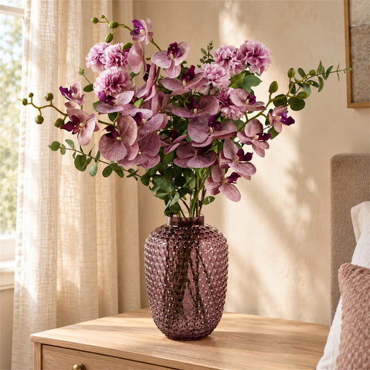 80cm Berry Burst Vase Artificial Orchids and Foliage