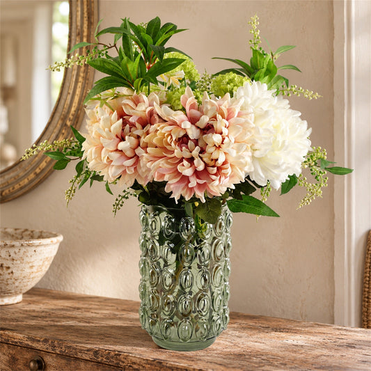 55cm Artificial Chrysanthemum Glass Retro Vase