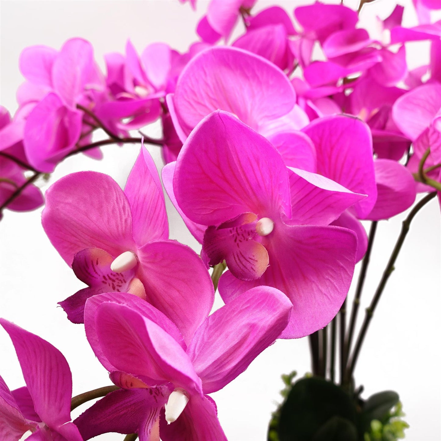 85cm Artificial Deluxe Bush Orchid Dark Pink with Black Pot – image 3