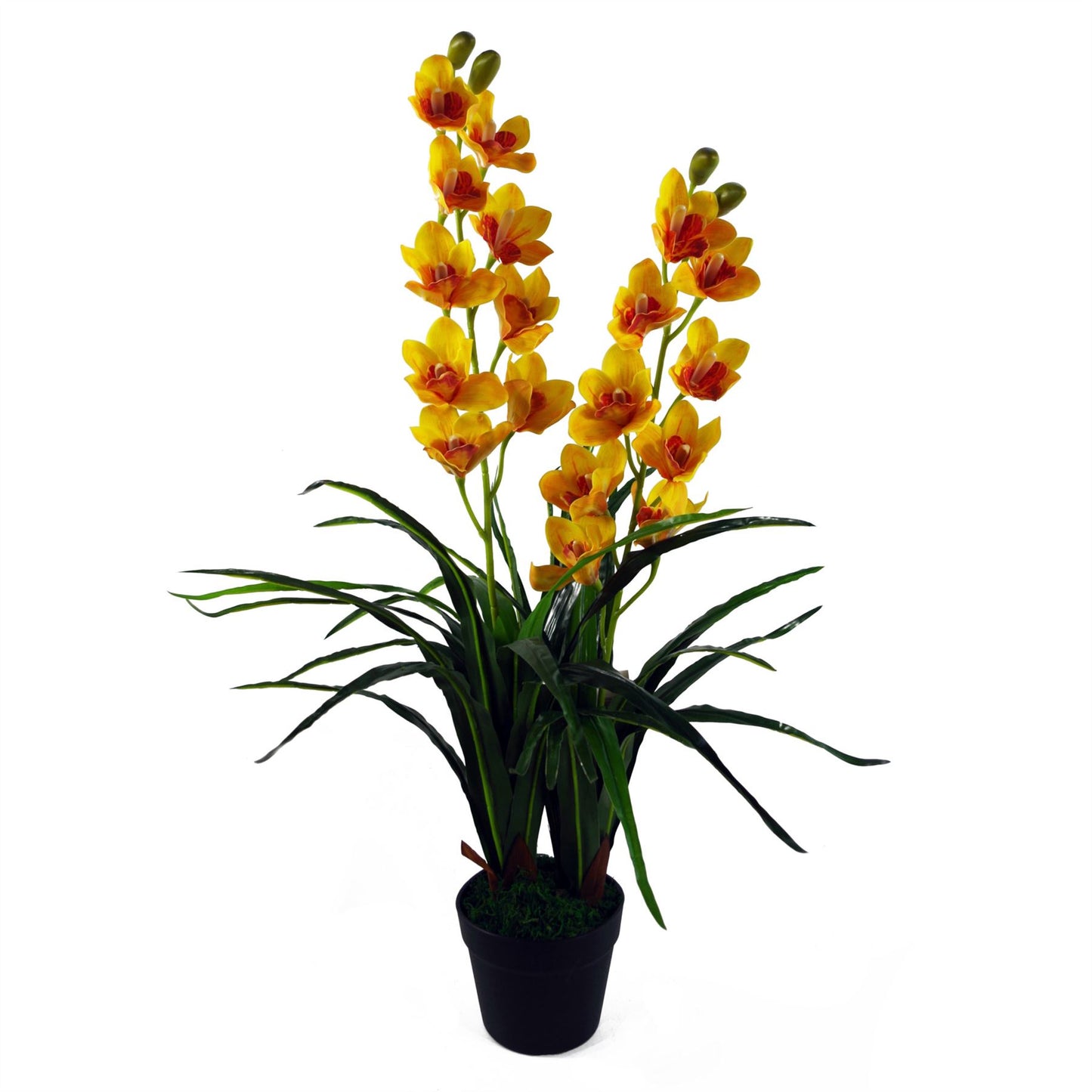 90cm Artificial Cymbidium Orchid Plant Extra Large Yellow Flowers – image 2