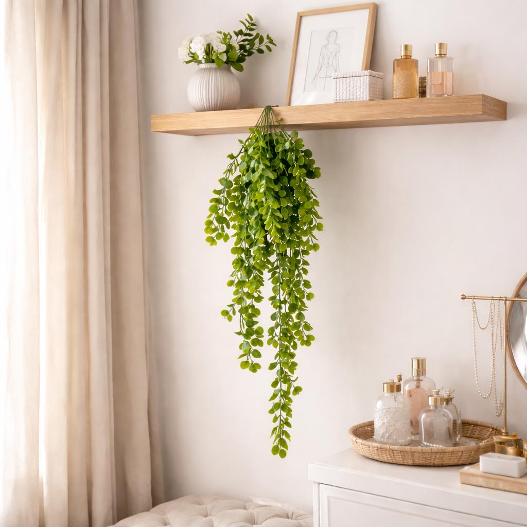75cm Artificial Trailing Round Leaf Foliage Plant Classic Gloss Green – image 3