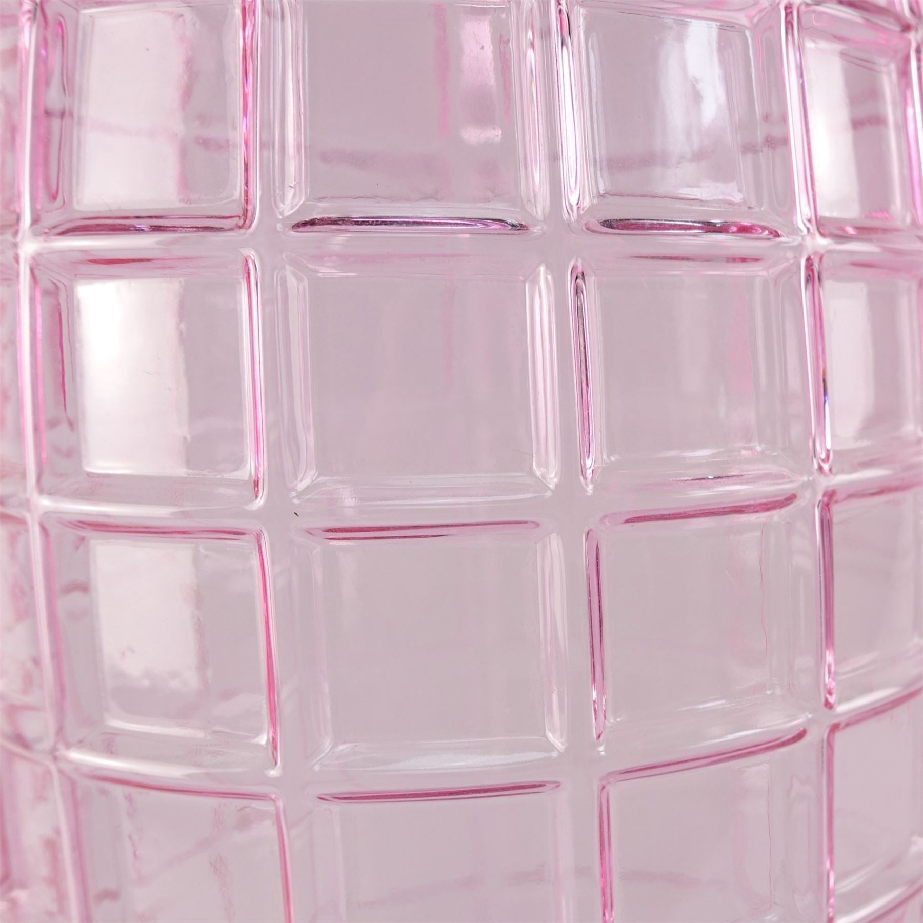 49cm Tall Pink Square Glass Vase – image 3