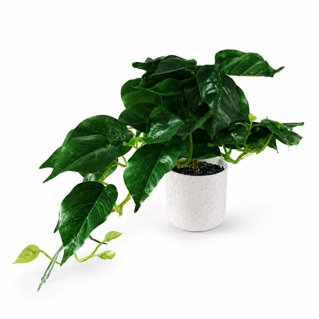 30cm Artificial Mini Pothos in Decorative White Pot – image 2