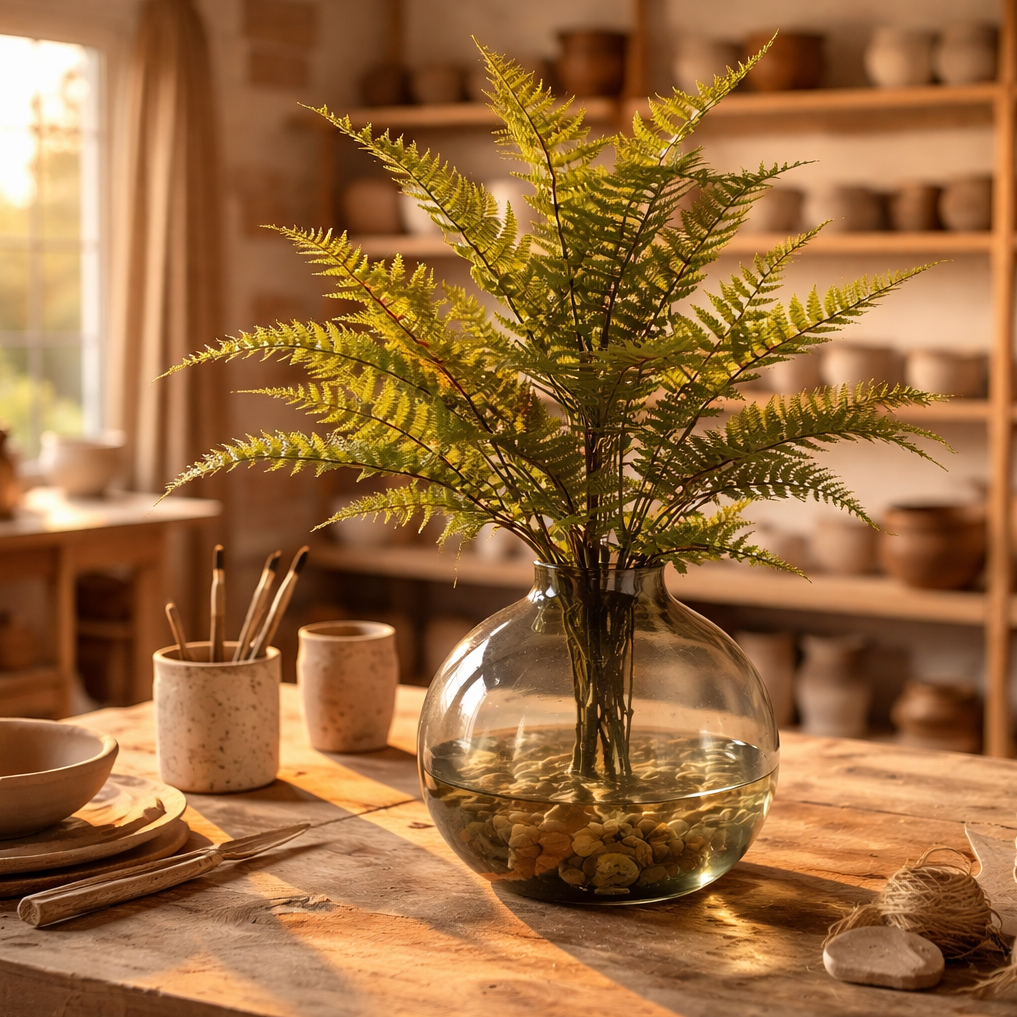 78cm Fire Retardant Artificial Fern Foliage Branch – image 2