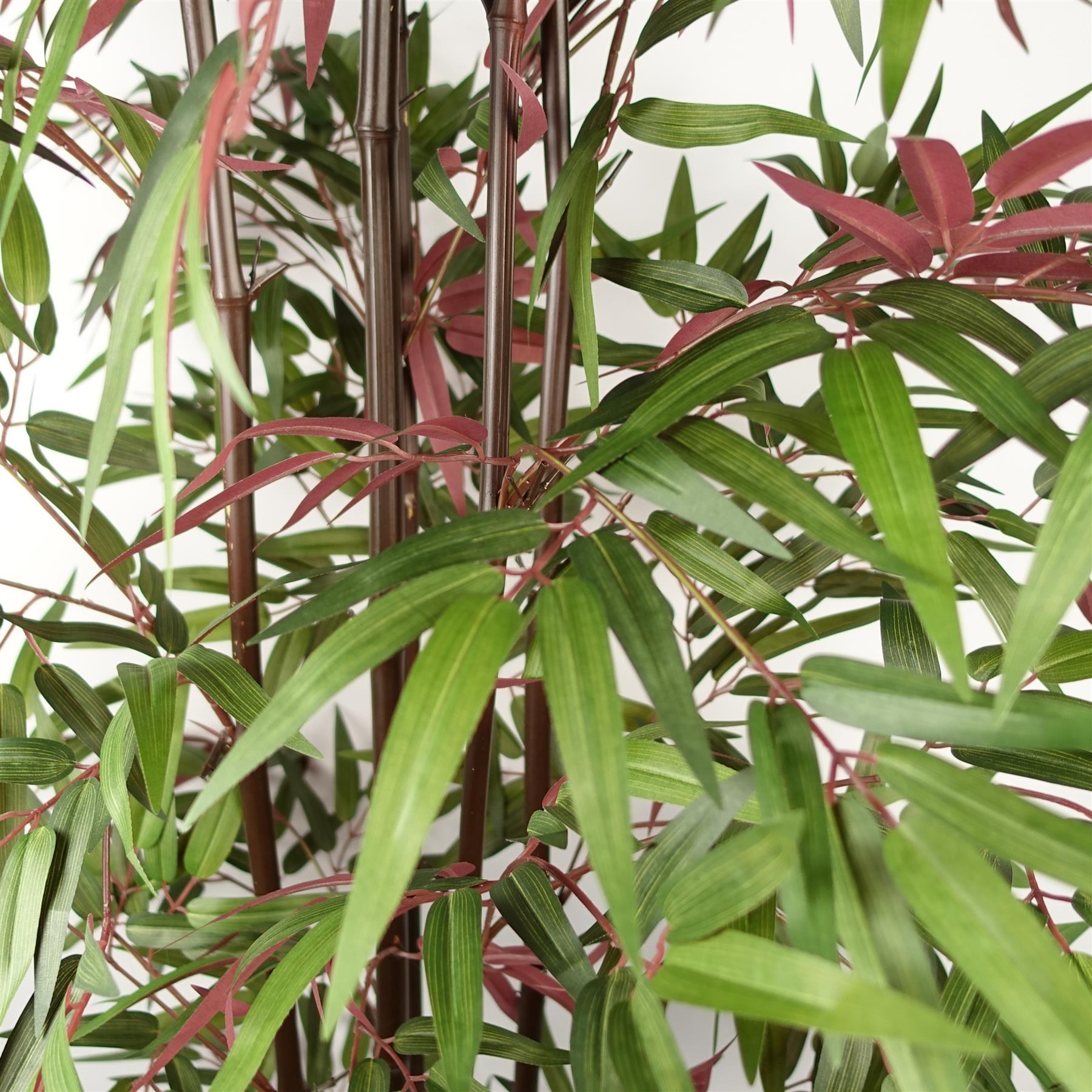 180cm Artificial Bamboo 1140 Red Green Silk Leaves – image 4