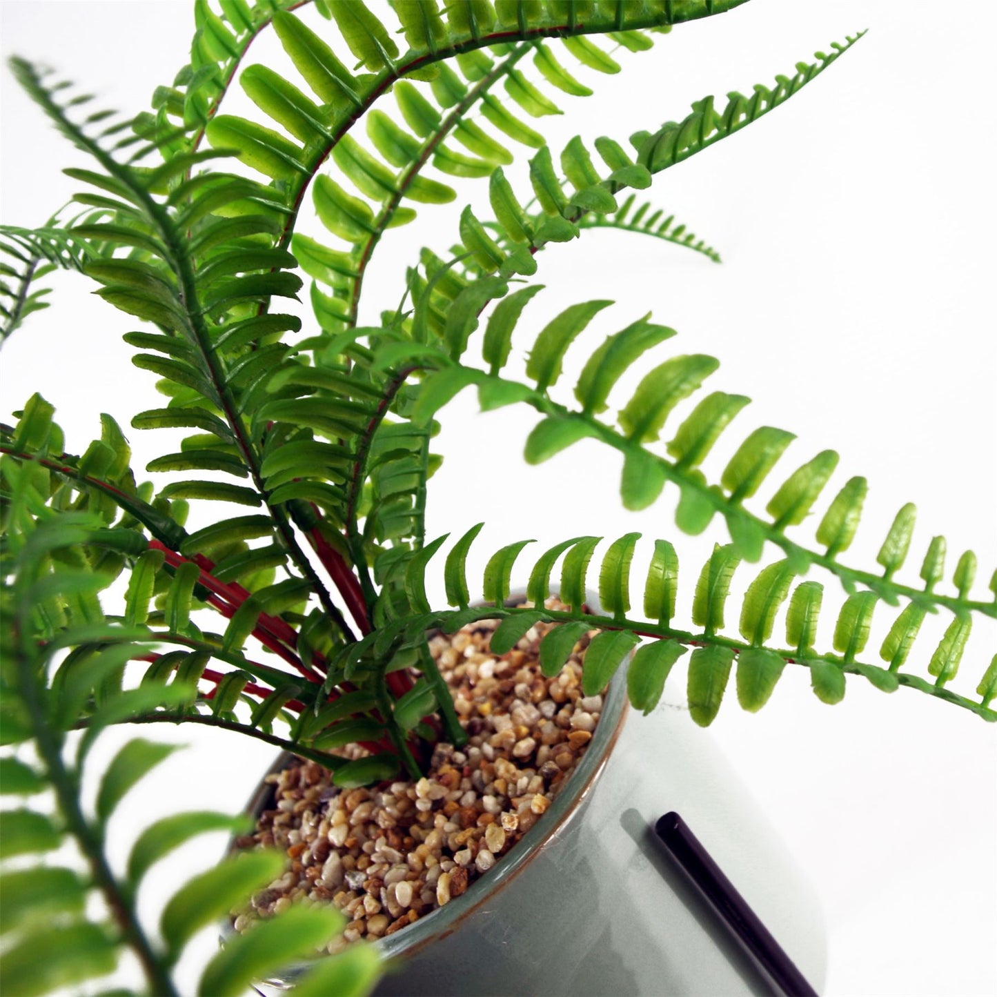 40cm Artificial Fern with Ceramic Planter Stand – image 3