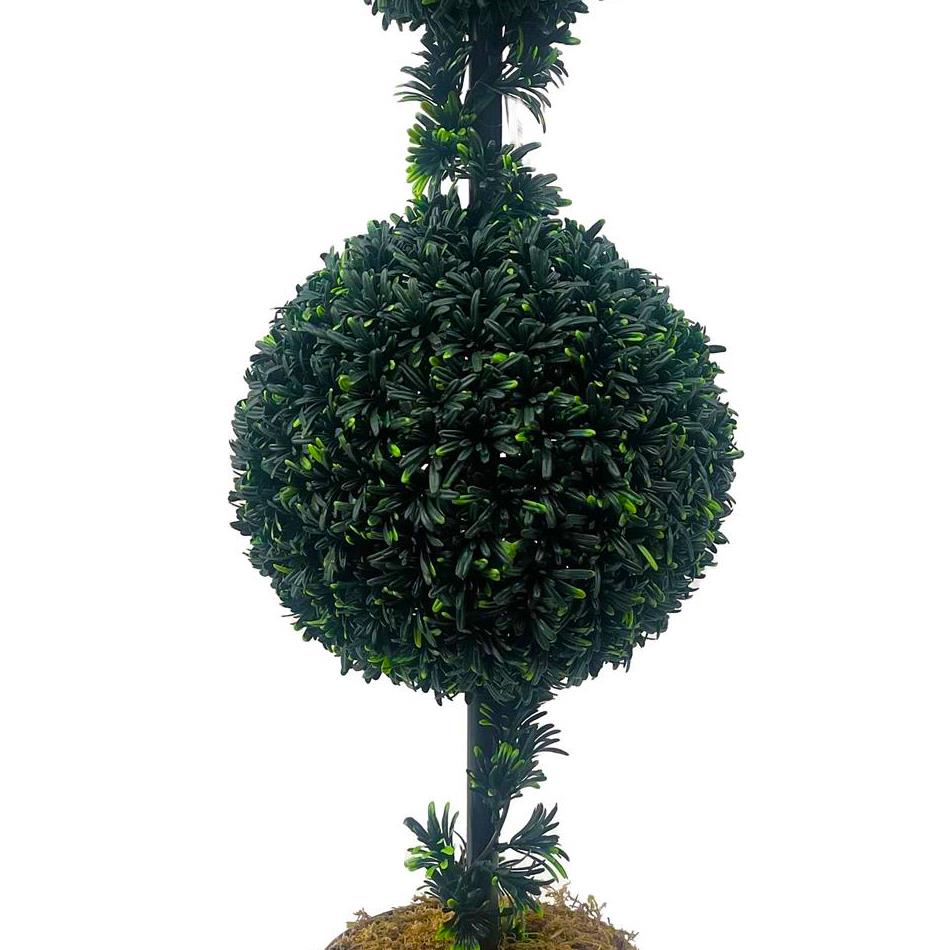 90cm Podocarpus Double Ball Topiary Tree Artificial – image 4