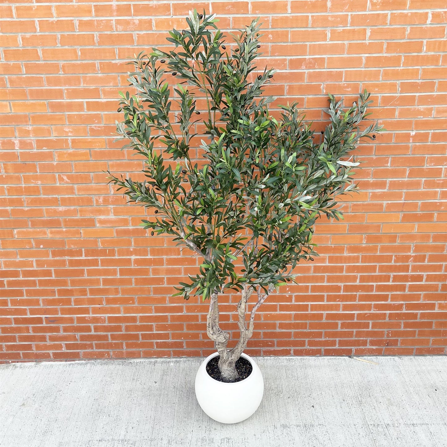 250cm XXL Artificial Olive Tree with Decorative Planter – image 5