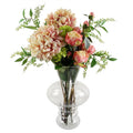 60cm Artificial Pink Chrysanthemum Display Glass Bubble Vase
