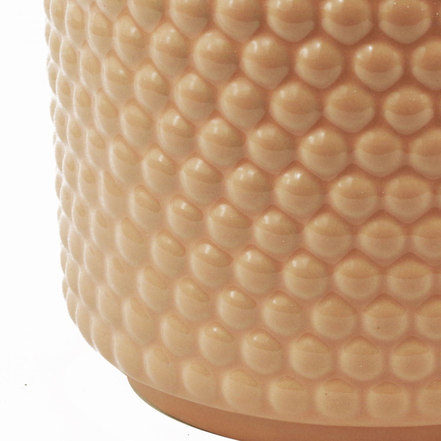 Dusty Pink Peach Raised Dots Ceramic Plant Pot 15 x 15 x 12.5cm – image 4