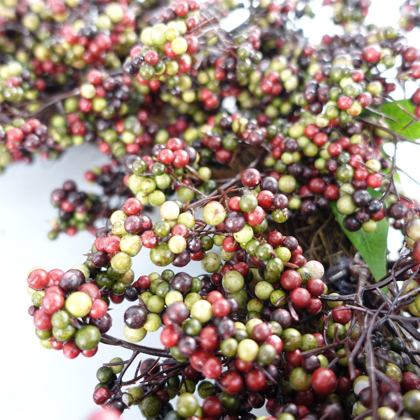 55cm Artificial Hanging Black Berry Wreath – image 3