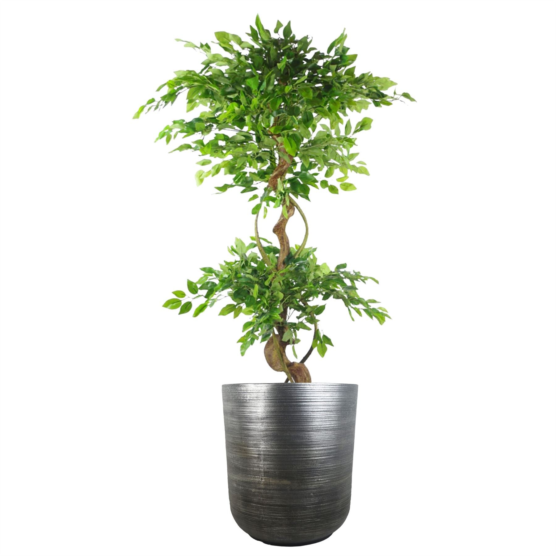 47cm x 41cm Coya Silver Ridged Planter Extra Large Composite Plant Pot – image 2