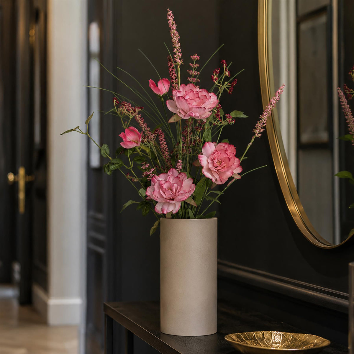 52cm Artificial Pink Peony Wildflower Bouquet