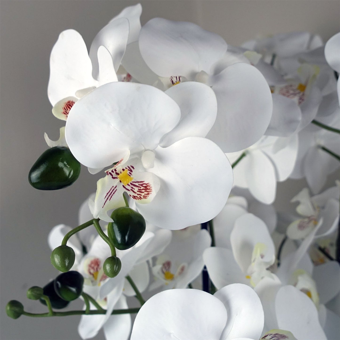 Artificial 60cm Orchid White Marble Effect Ceramic Planter – image 4