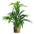 65cm Artificial Large Leaf Bamboo Shrub Plant with Gold Planter