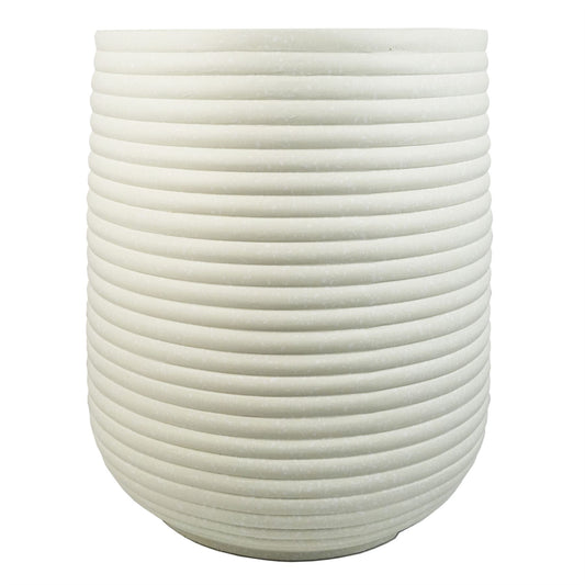 46cm x 40cm Mikos Extra Large Ridged Composite Planter Stone Colour