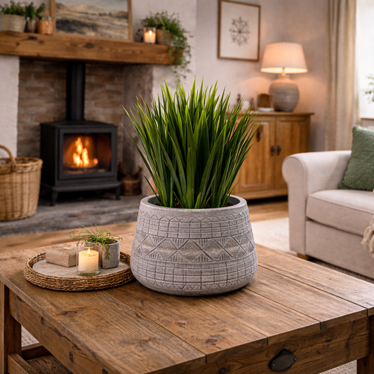 x 37cm Large Grey Gliese Embossed Planter 22cm – image 2