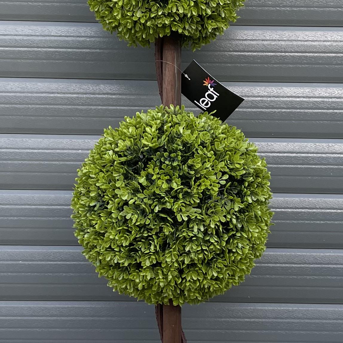 120cm Artificial Green Triple Ball Topiary Tree – image 4