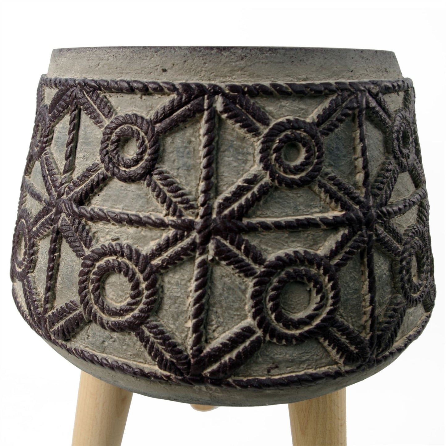 36cm x 26cm Rope Effect Composite Large Planter – image 4