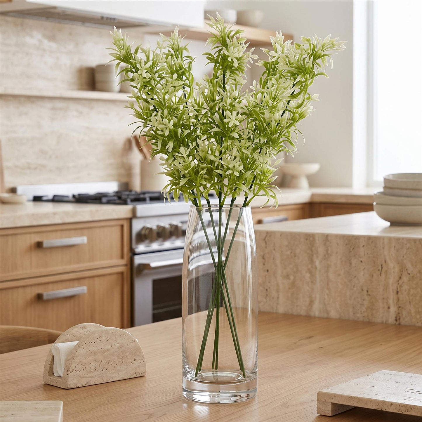 48cm Artificial White Blossom Spray Stem – image 5