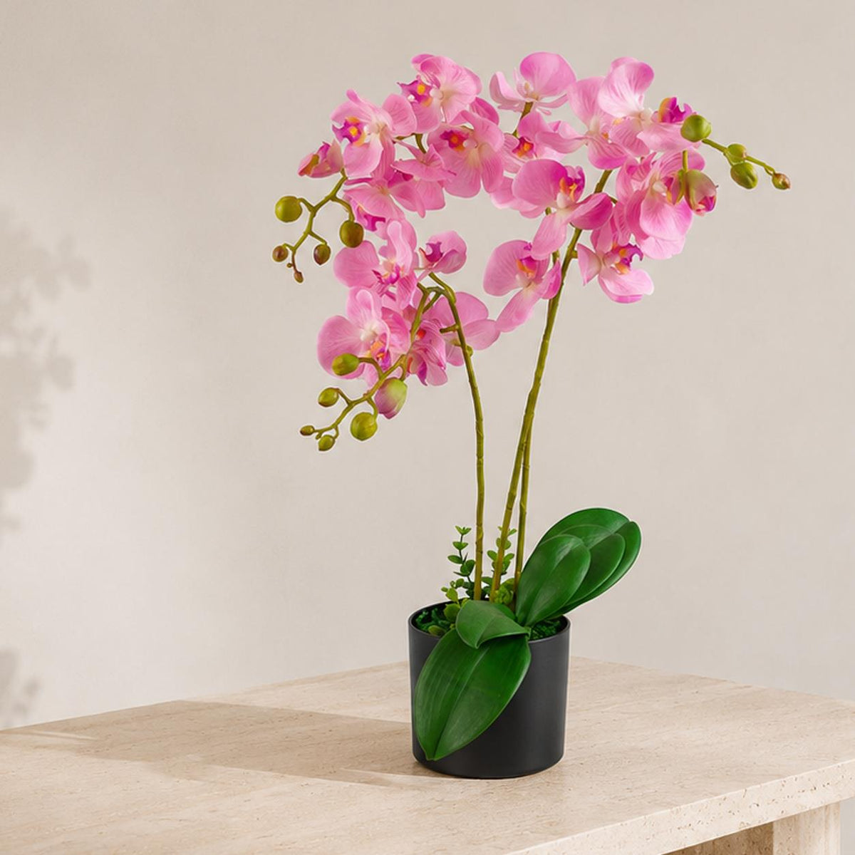 60cm Artificial Luxury Orchid -Triple Stem Pink Realistic Plant