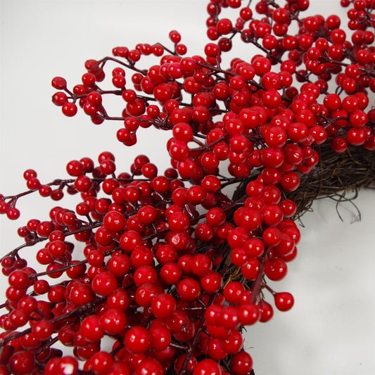 Artificial 60cm Large Luxury Christmas Red Berry Floristry Wreath – image 2