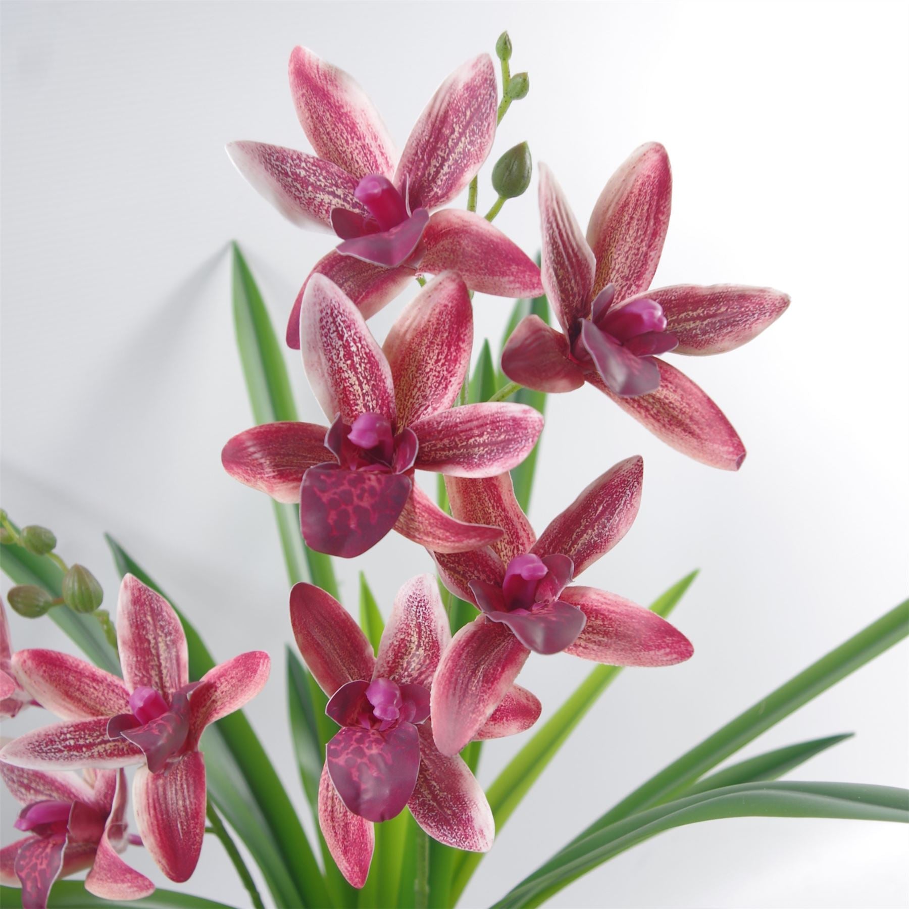 50cm Large Dark Pink Artificial Orchid in Ceramic Planter – image 4