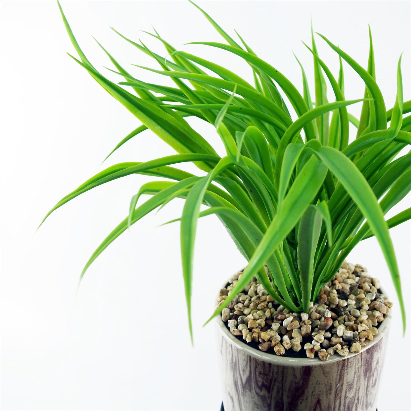 35cm Artificial Grass with Ceramic Planter Metal Stand – image 5