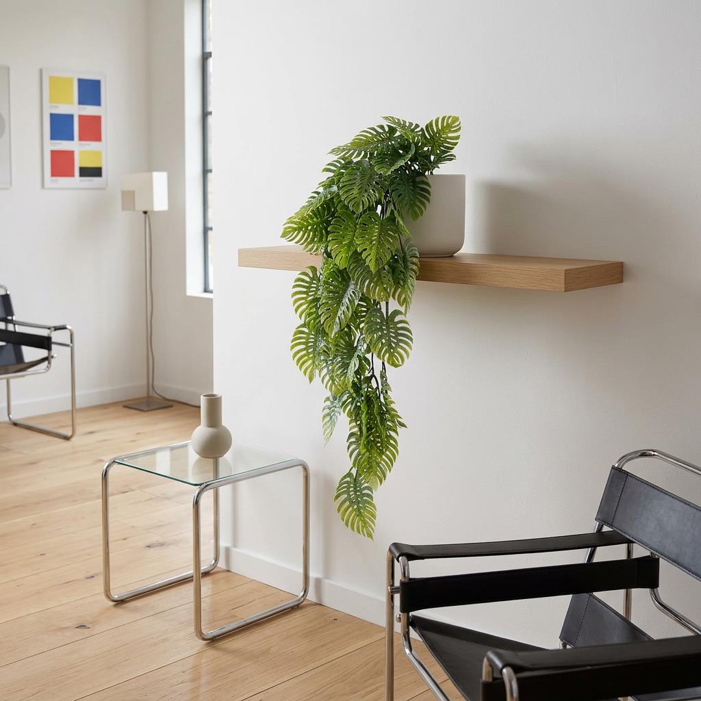 80cm Artificial Trailing Tropical Monstera Plant Sage Green – image 3